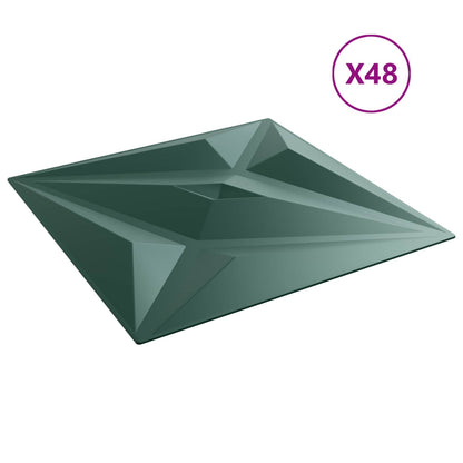 vidaXL Wall Panels 48 pcs 50 x 50 cm Star Green XPS Foam