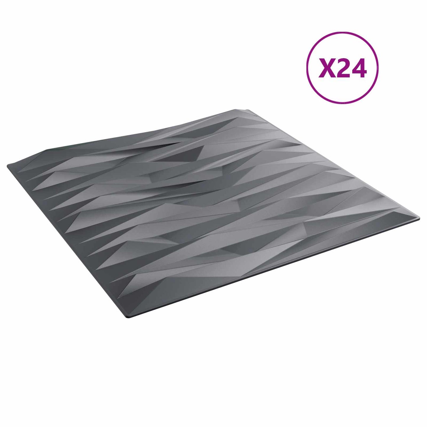 vidaXL Wall Panels 24 pcs Stone Grey 50 x 50 cm XPS Foam