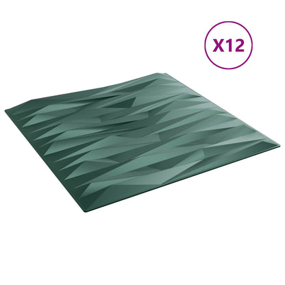 vidaXL Wall Panels 12 pcs 50 x 50 cm Stone Green XPS Foam