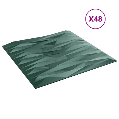 vidaXL Wall Panels 48 pcs Stone Green 50 x 50 cm XPS Foam