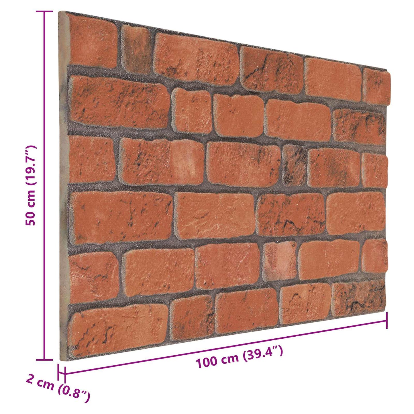 vidaXL Wall Panels 10 pcs Terracotta 100 x 50 cm EPS Foam