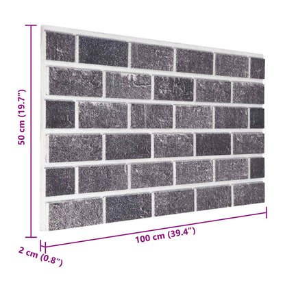 vidaXL Wall Panels 10 pcs Black and Grey 100 x 50 cm EPS Foam