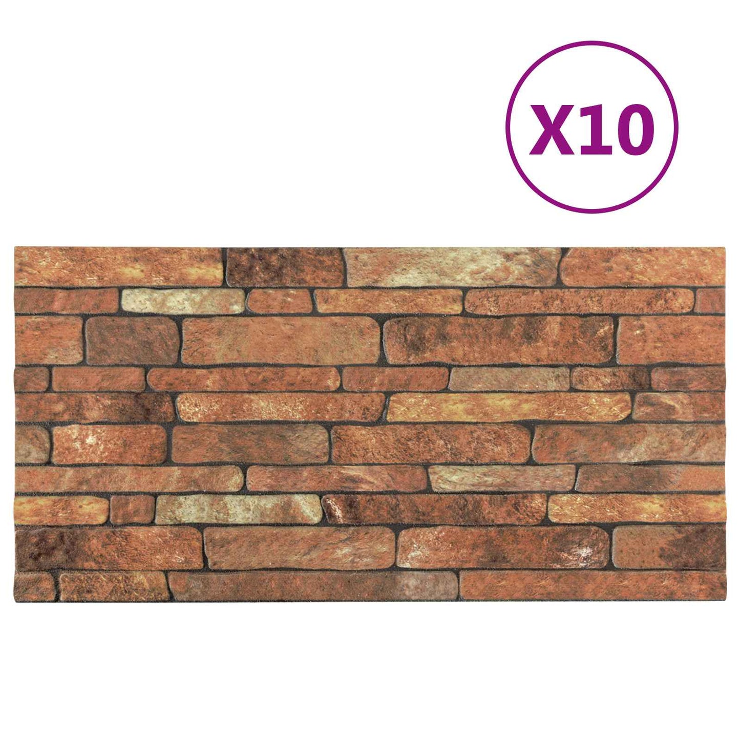 vidaXL Wall Panels 10 pcs Brown and White 100 x 50 cm EPS Foam