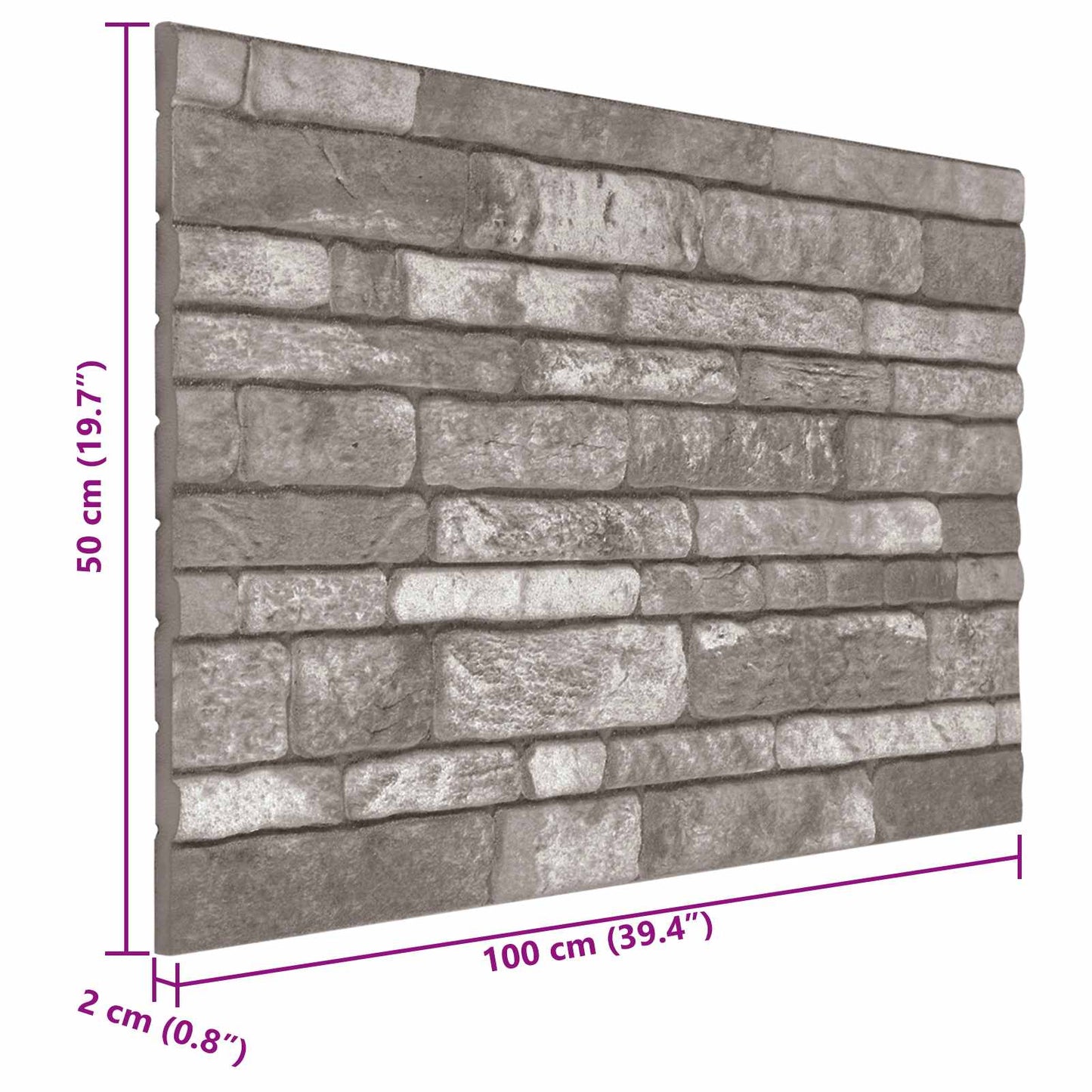 vidaXL Wall Panels 10 pcs Dark Grey 100 x 50 cm EPS Foam