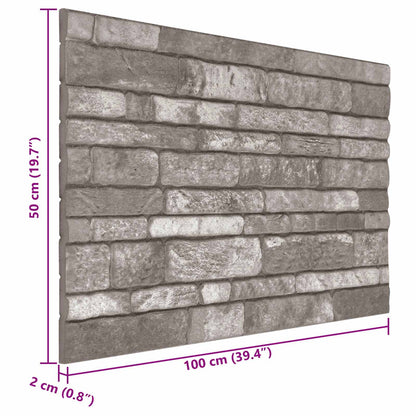 vidaXL Wall Panels 10 pcs Dark Grey 100 x 50 cm EPS Foam