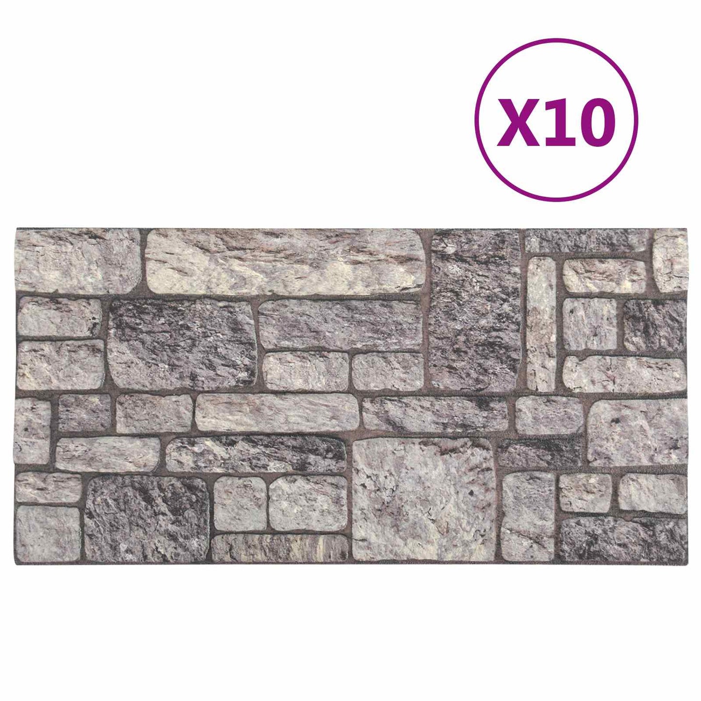 vidaXL Wall Panels 10 pcs Grey and White 100 x 50 cm EPS Foam