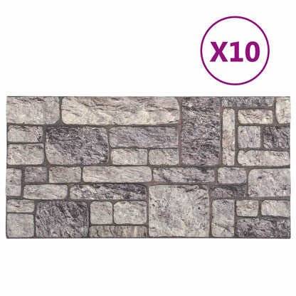 vidaXL Wall Panels 10 pcs Grey and White 100 x 50 cm EPS Foam