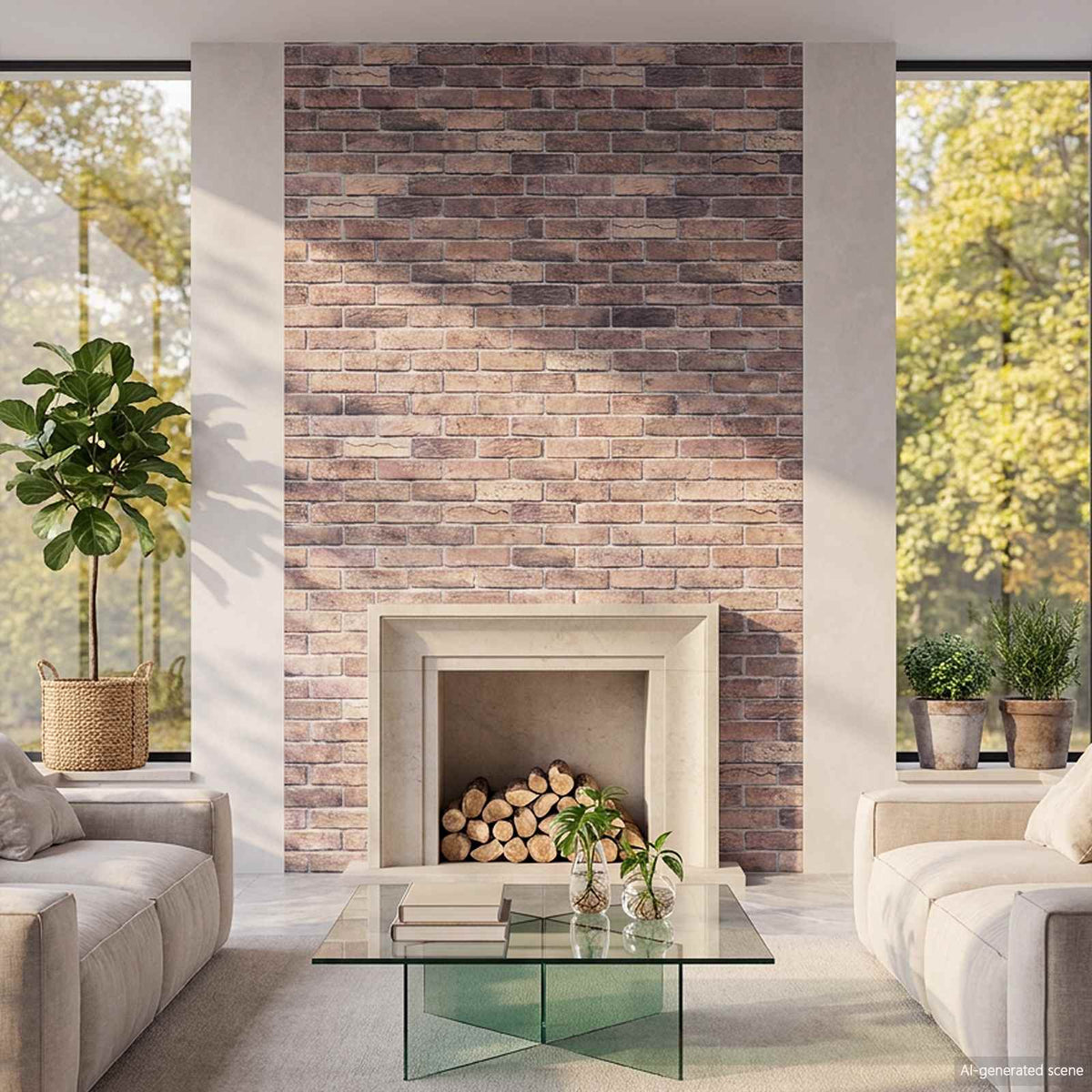 vidaXL Wall Panels 10 pcs 100 x 50 cm Brown and Grey EPS Foam