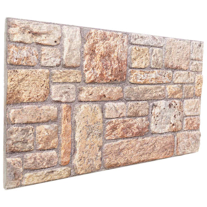 vidaXL Wall Panels 10 pcs Light Brown and White 100 x 50 cm EPS Foam