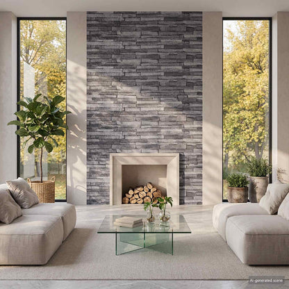 vidaXL Wall Panels 10 pcs 100 x 25 cm Anthracite EPS Foam