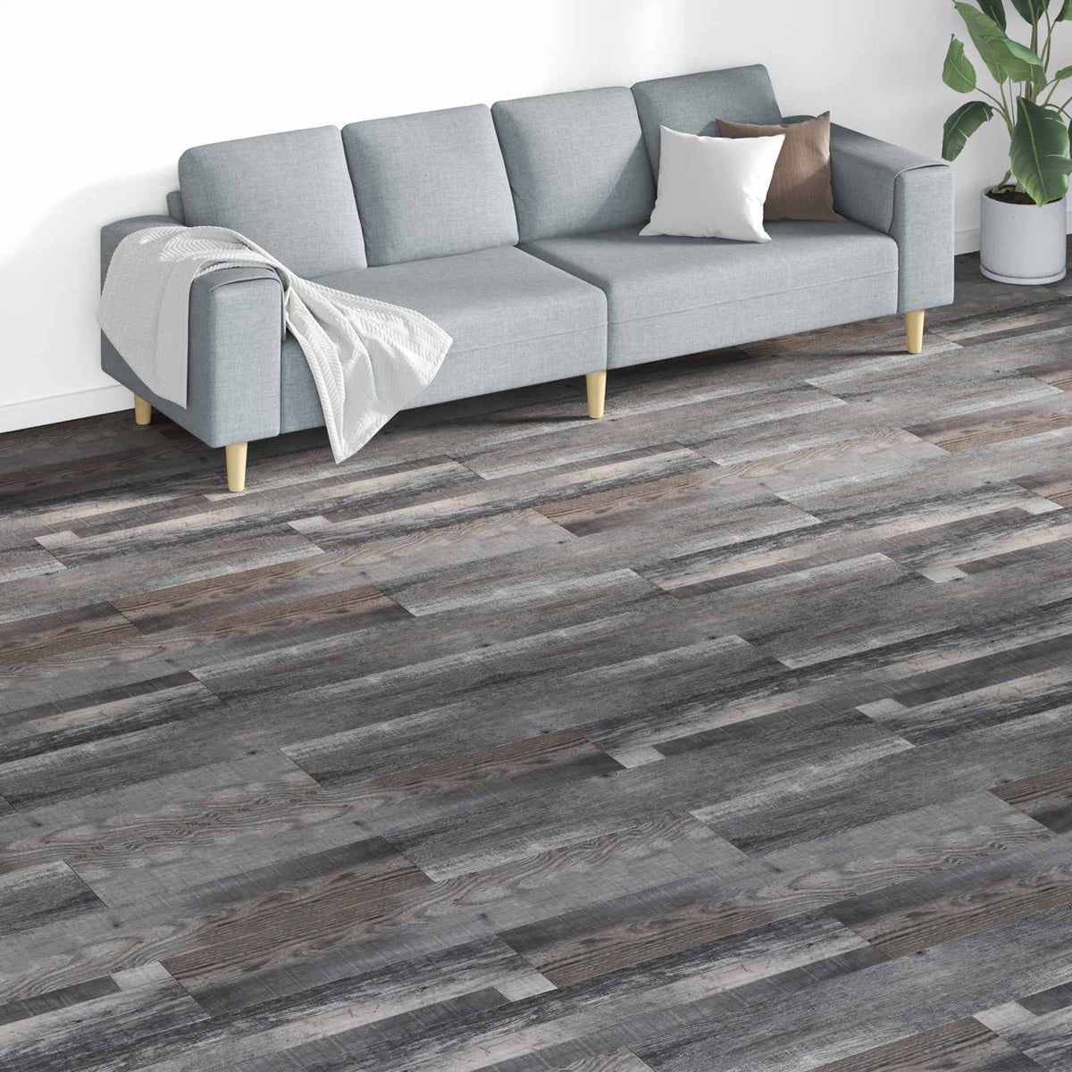 vidaXL Flooring Planks Industrial wood 5.26 m² 18 pcs PVC