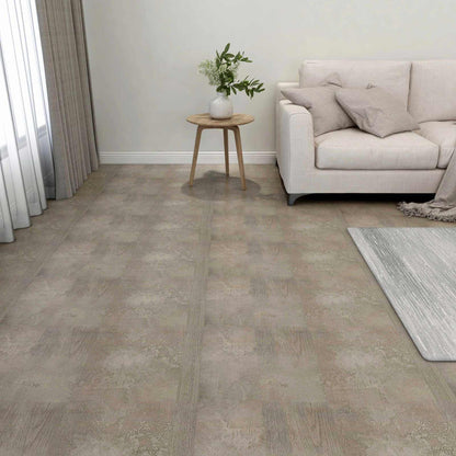 vidaXL Flooring Planks Dark Brown and Gray 5.11 m² 55 pcs PVC
