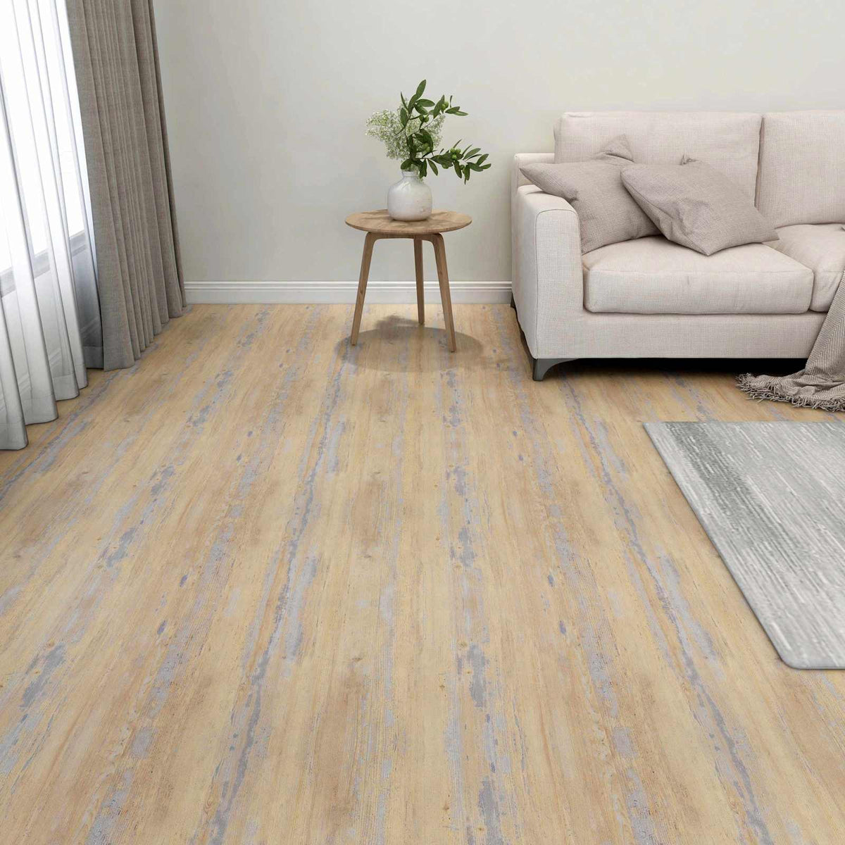 vidaXL Flooring Planks Brown and Grey 5.11 m² 55 pcs PVC