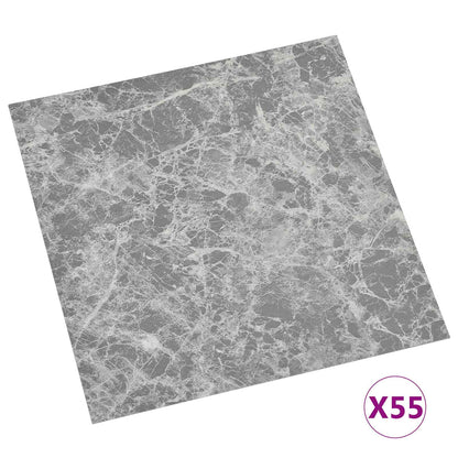 vidaXL Flooring Planks Grey 5.11 m² 55 pcs PVC