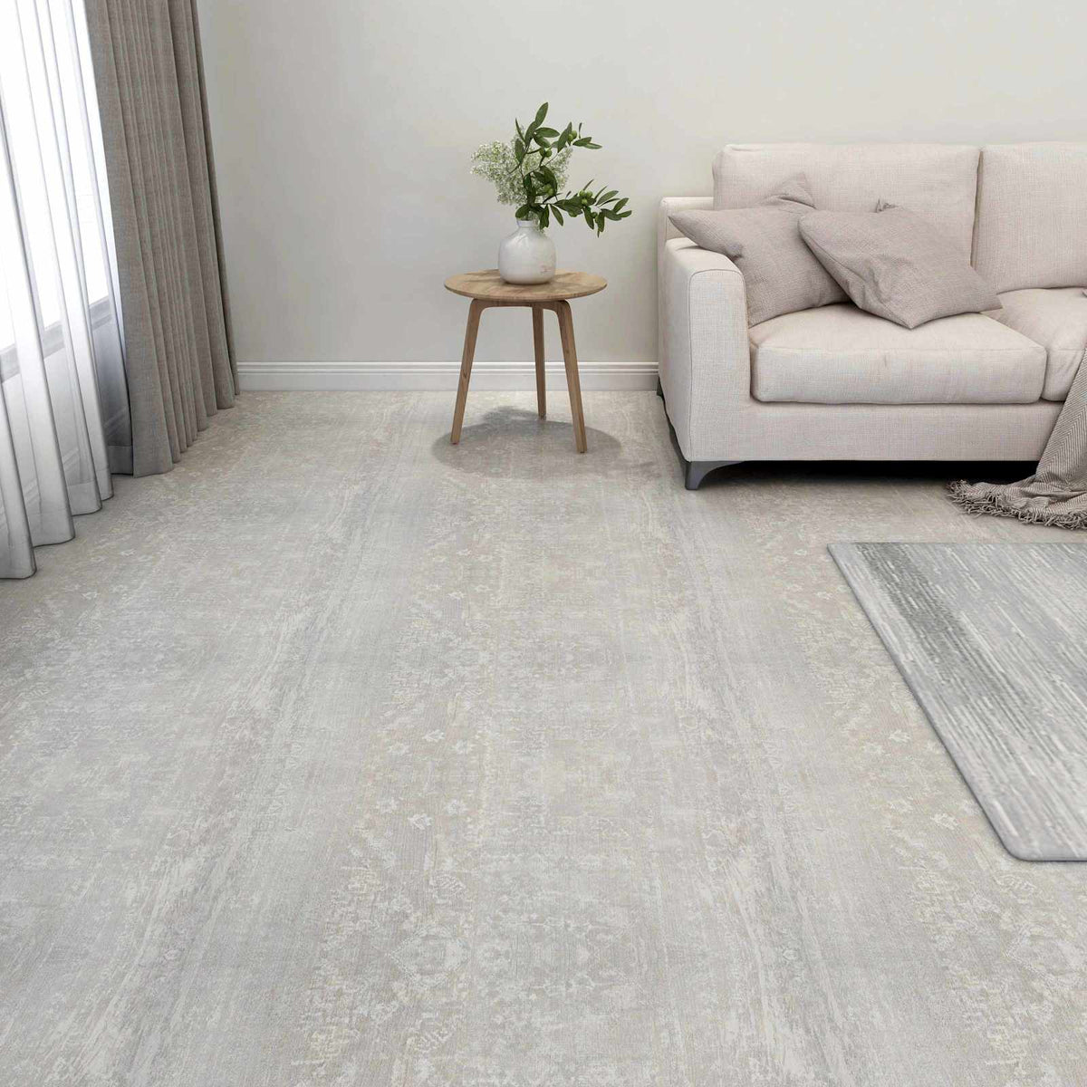 vidaXL Flooring Planks White and Wood 5.11 m² 55 pcs PVC
