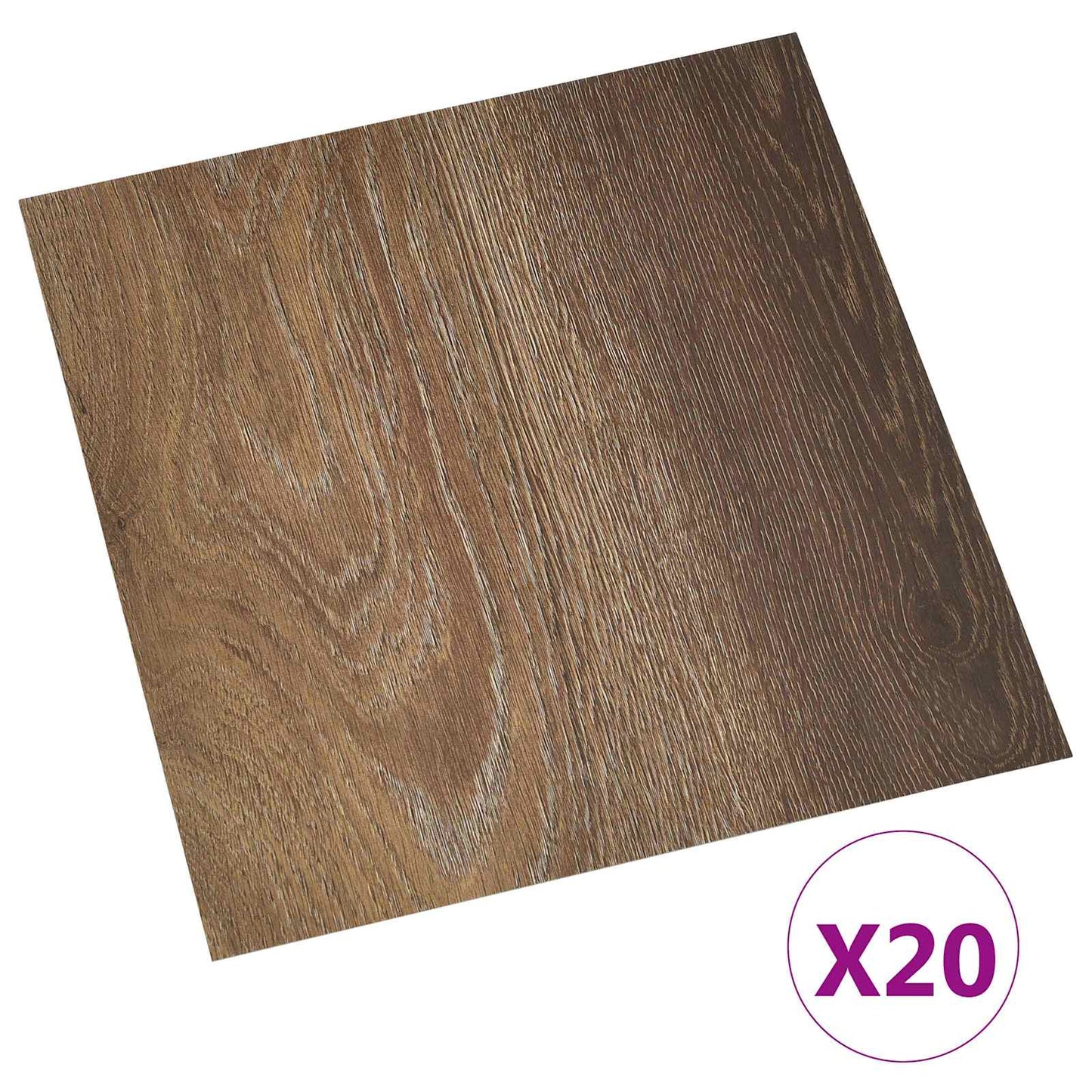 vidaXL Self-adhesive Flooring Planks 30.5 x 30.5 cm 20 pcs PVC Brown