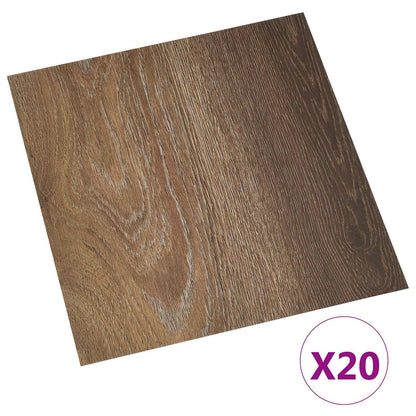 vidaXL Self-adhesive Flooring Planks 30.5 x 30.5 cm 20 pcs PVC Brown