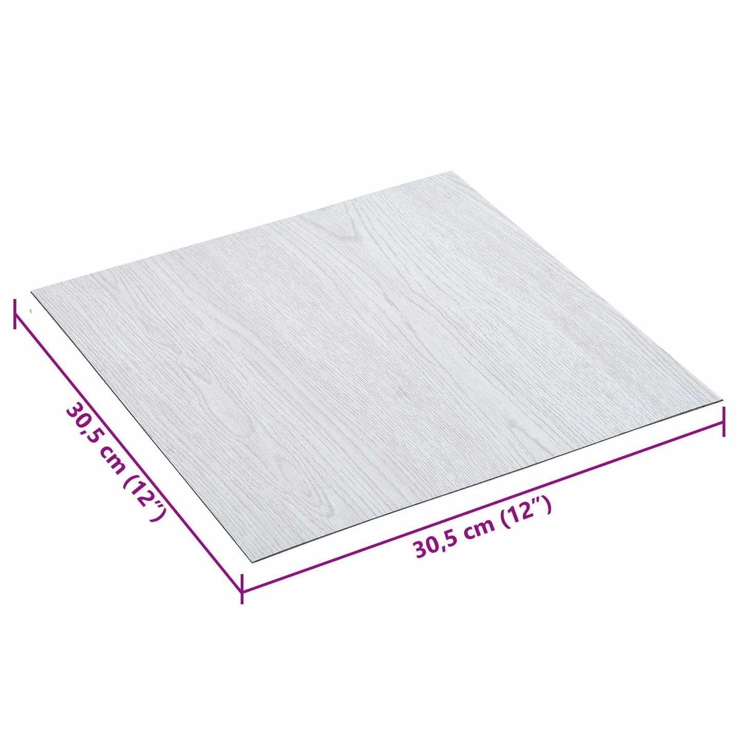 vidaXL Self-adhesive Flooring Planks 30.5 x 30.5 cm 20 pcs PVC White