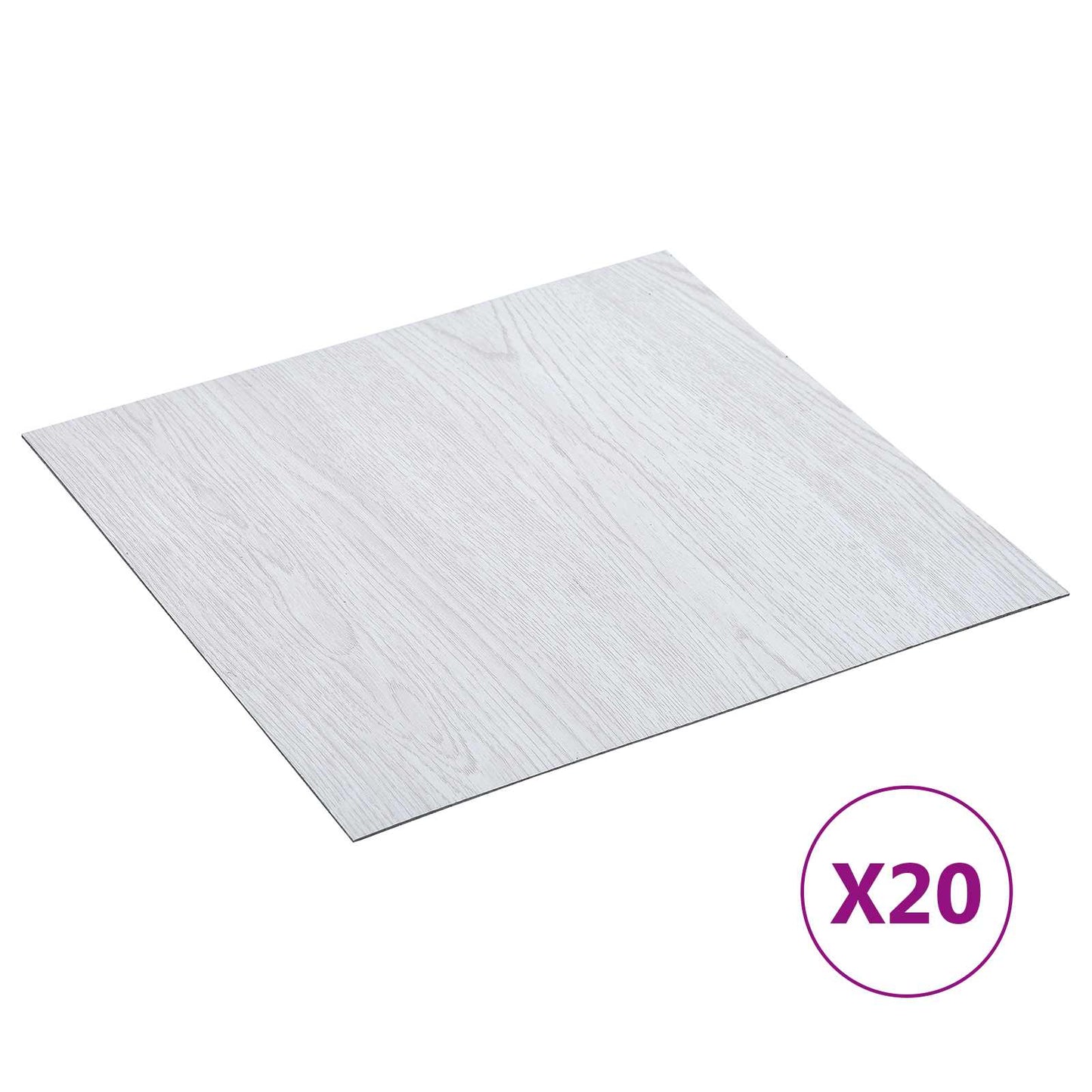 vidaXL Self-adhesive Flooring Planks 30.5 x 30.5 cm 20 pcs PVC White
