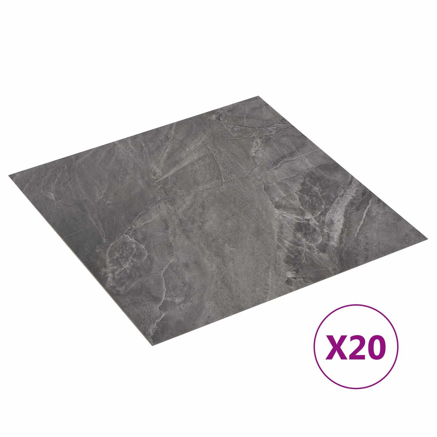vidaXL Self-adhesive Flooring Planks 30.5 x 30.5 cm 20 pcs PVC Black