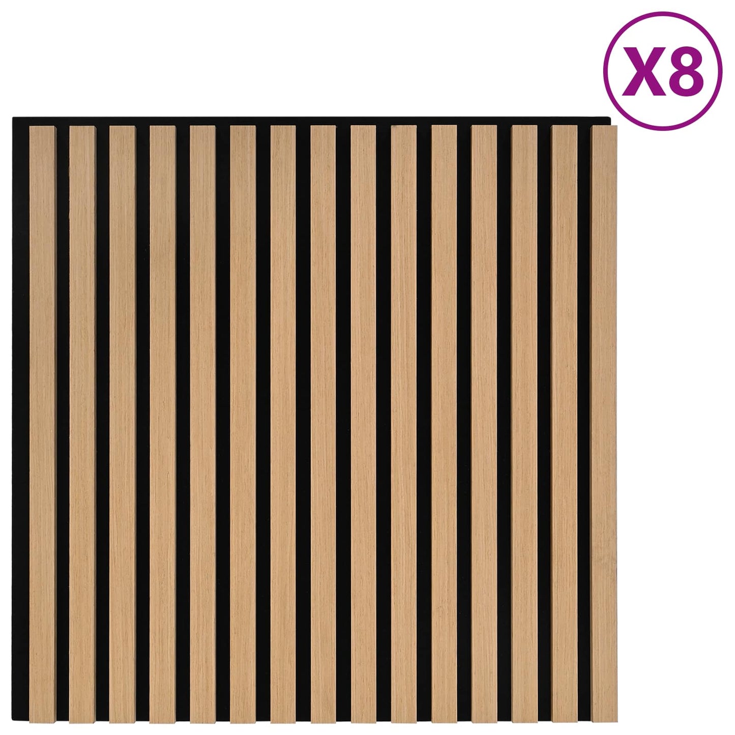 vidaXL Wall Panels 8 pcs Natural 60.5 x 60 cm