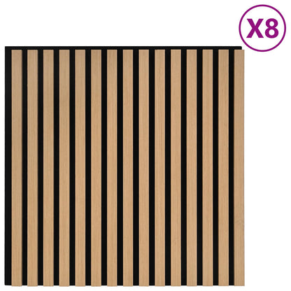 vidaXL Wall Panels 8 pcs Natural 60.5 x 60 cm