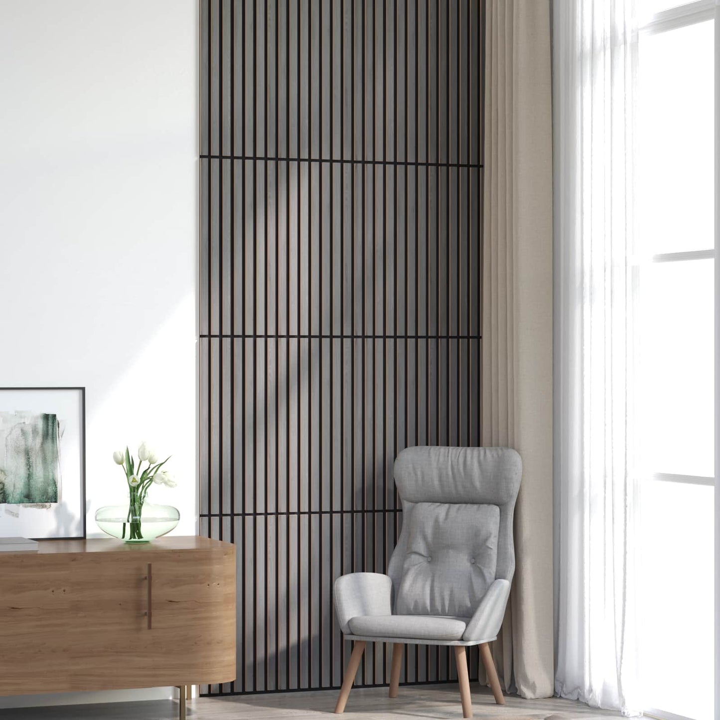vidaXL Wall Panels 8 pcs Grey 60.5 x 60 cm