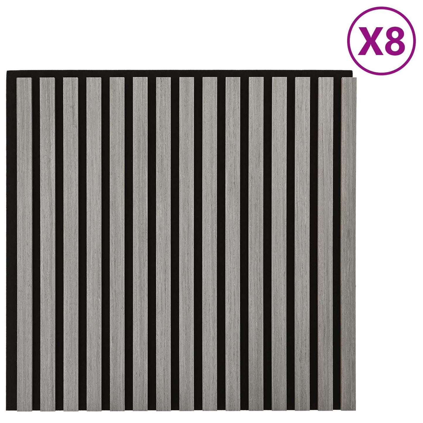 vidaXL Wall Panels 8 pcs Grey 60.5 x 60 cm