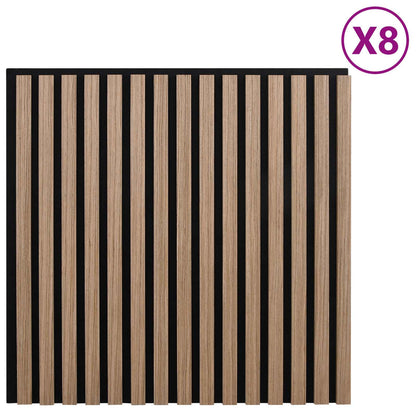 vidaXL Wall Panels 8 pcs Brown 60.5 x 60 cm