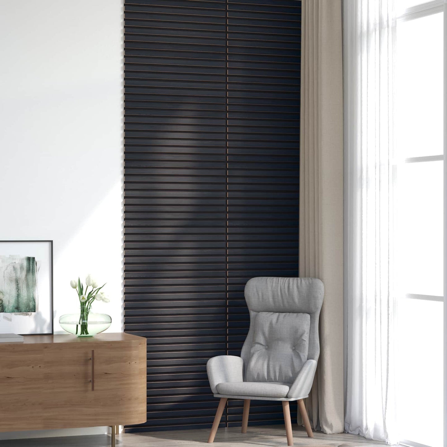 vidaXL Wall Panels 8 pcs 60.5 x 60 cm Anthracite