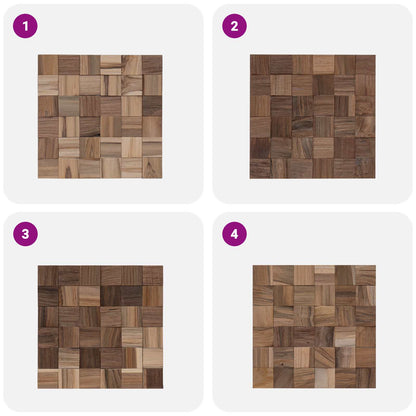 vidaXL Wall Panel 11 pcs Natural 30 x 30 x 2 cm
