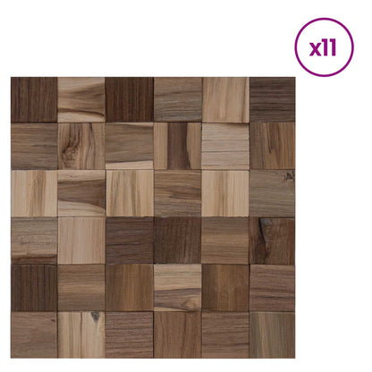 vidaXL Wall Panel 11 pcs Natural 30 x 30 x 2 cm