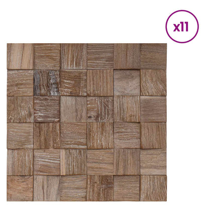 vidaXL Wall Panel 11 pcs Natural 30 x 30 x 2 cm