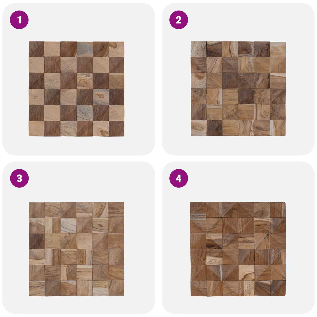 vidaXL Wall Panel 11 pcs Natural 30 x 30 x 2 cm