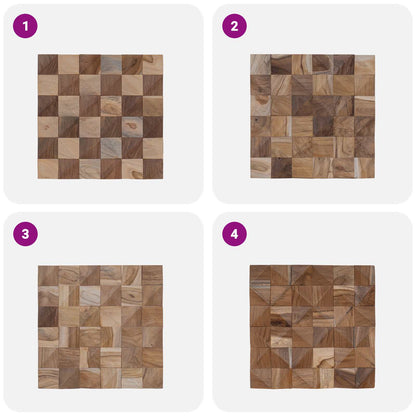 vidaXL Wall Panel 11 pcs Natural 30 x 30 x 2 cm