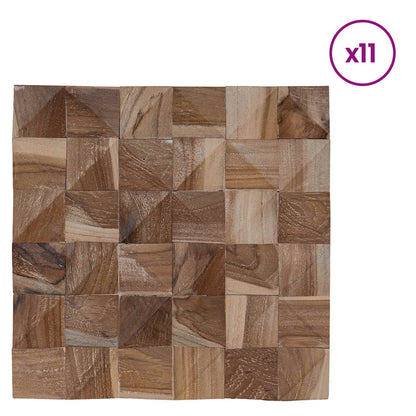vidaXL Wall Panel 11 pcs Natural 30 x 30 x 2 cm