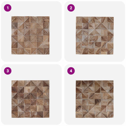 vidaXL Wall Panel 11 pcs Whitewashed 30 x 30 x 2 cm Solid Teak wood
