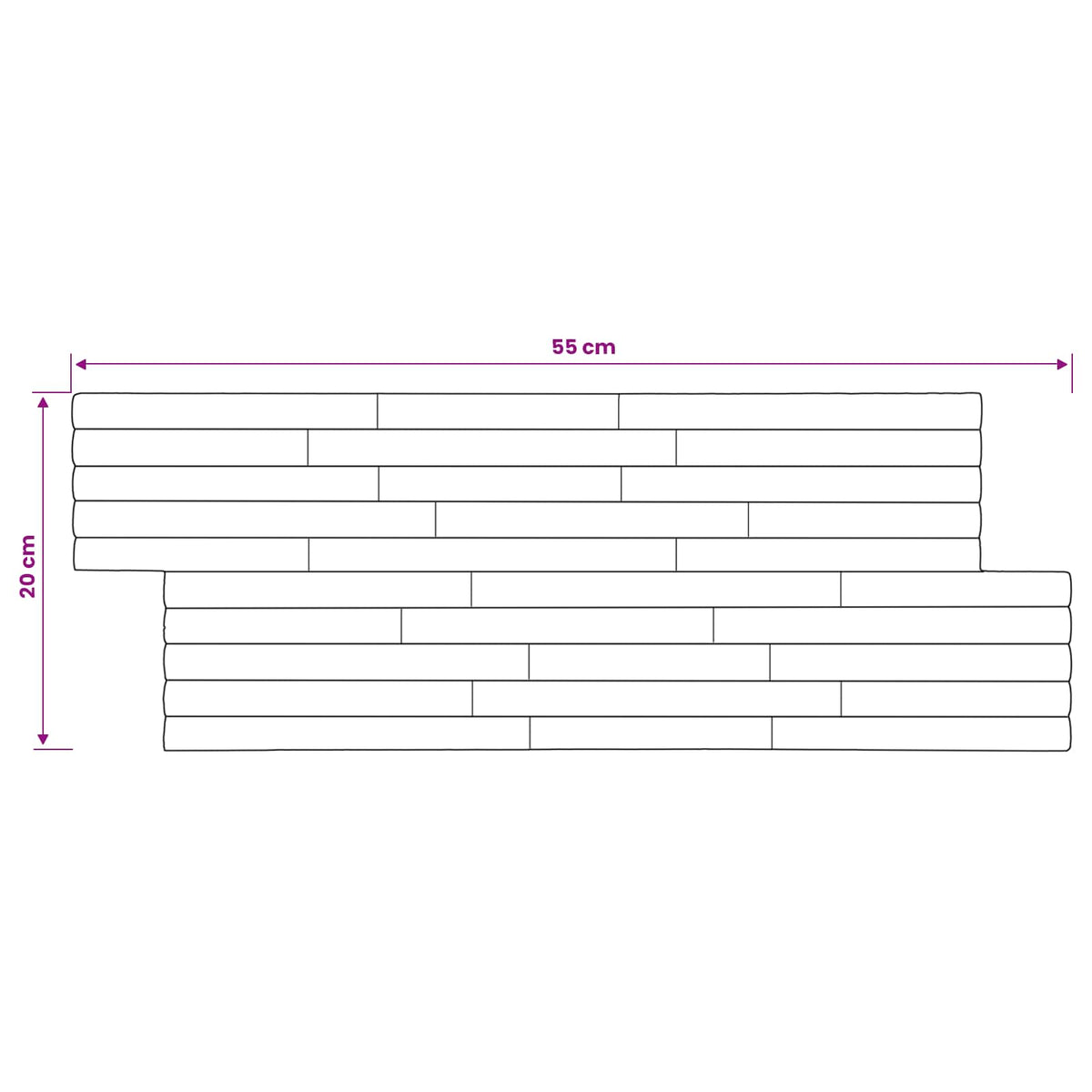 vidaXL Wall Panel 10 pcs Natural 55 x 20 x 2 cm