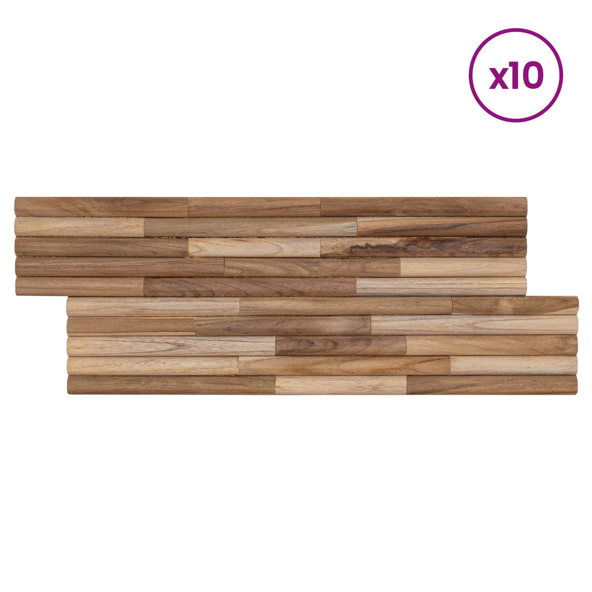 vidaXL Wall Panel 10 pcs Natural 55 x 20 x 2 cm