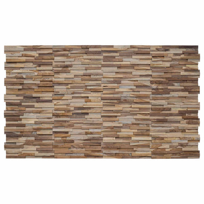 vidaXL Wall Panel 10 pcs Natural 56 x 18 x 2 cm Solid Teak wood