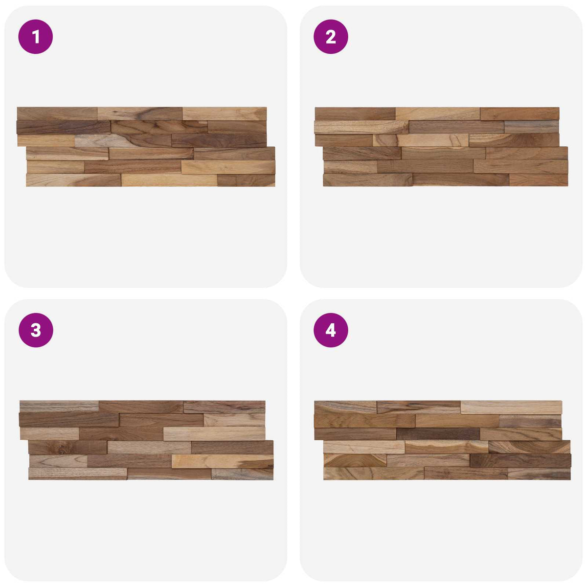 vidaXL Wall Panel 10 pcs Natural 56 x 18 x 2 cm Solid Teak wood