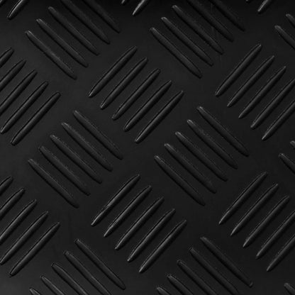 vidaXL Floor Mat with Checker Plate 1 x 2 m Black Rubber
