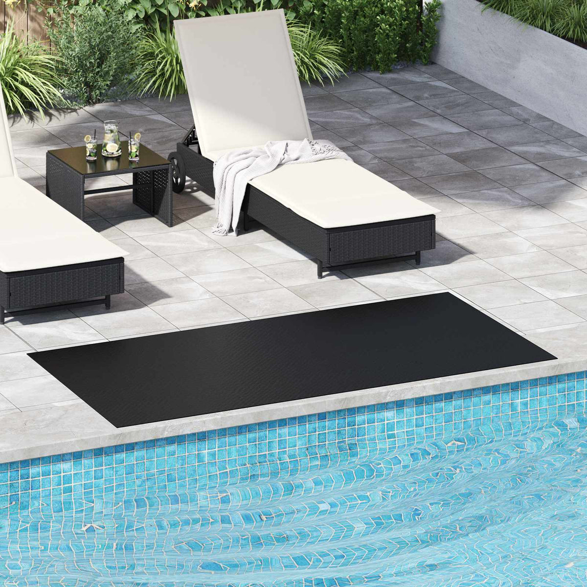 vidaXL Floor Mat with Checker Plate 1 x 2 m Black Rubber