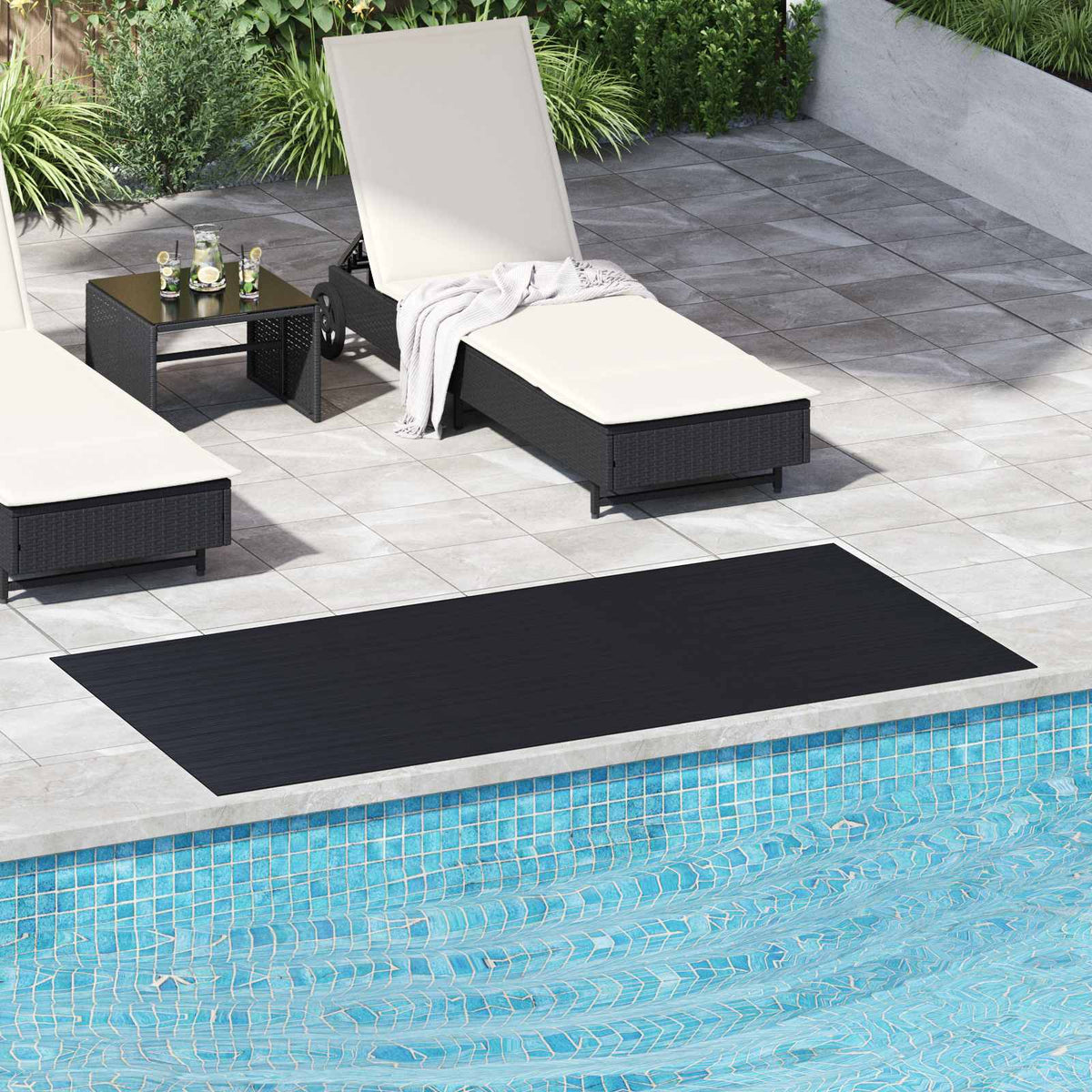vidaXL Floor Mat with Fine Rib 1 x 2 m Black Rubber
