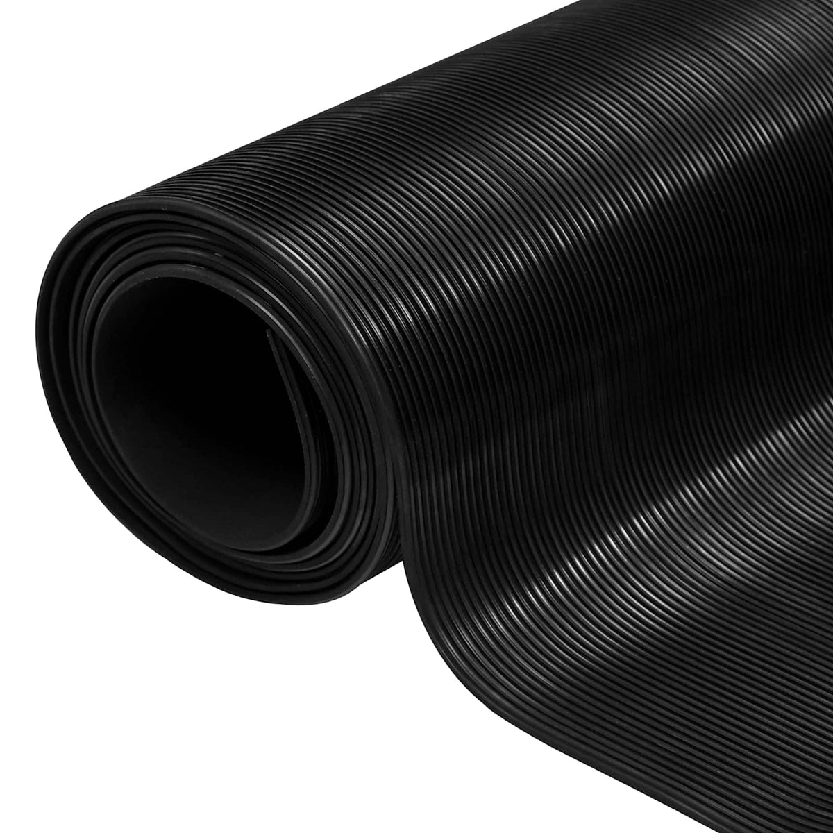 vidaXL Floor Mat with Fine Rib 1 x 2 m Black Rubber