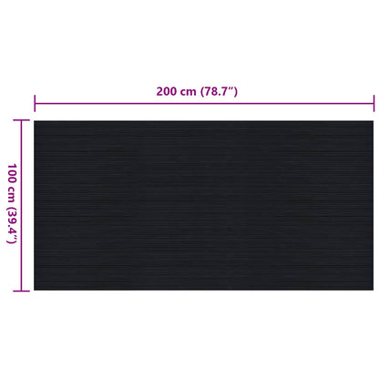 vidaXL Floor Mat with Fine Rib 1 x 2 m Black Rubber