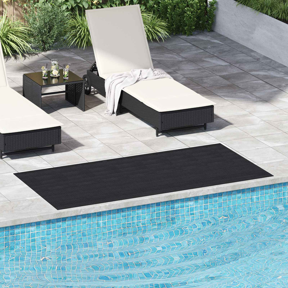 vidaXL Floor Mat with Dots 1 x 2 m Black Rubber