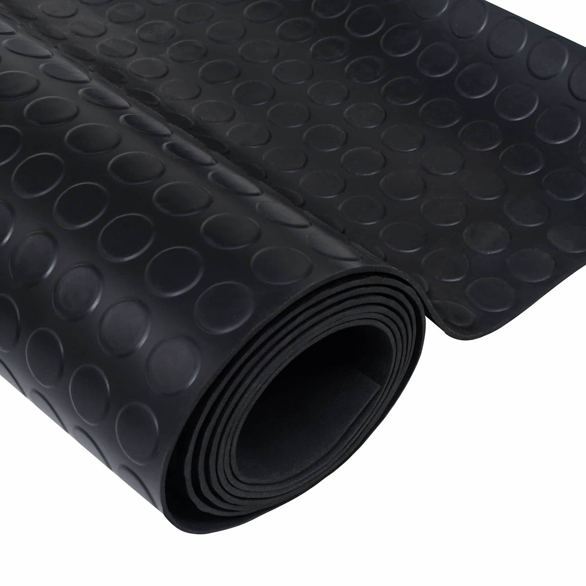 vidaXL Floor Mat with Dots 1 x 5 m Black Rubber