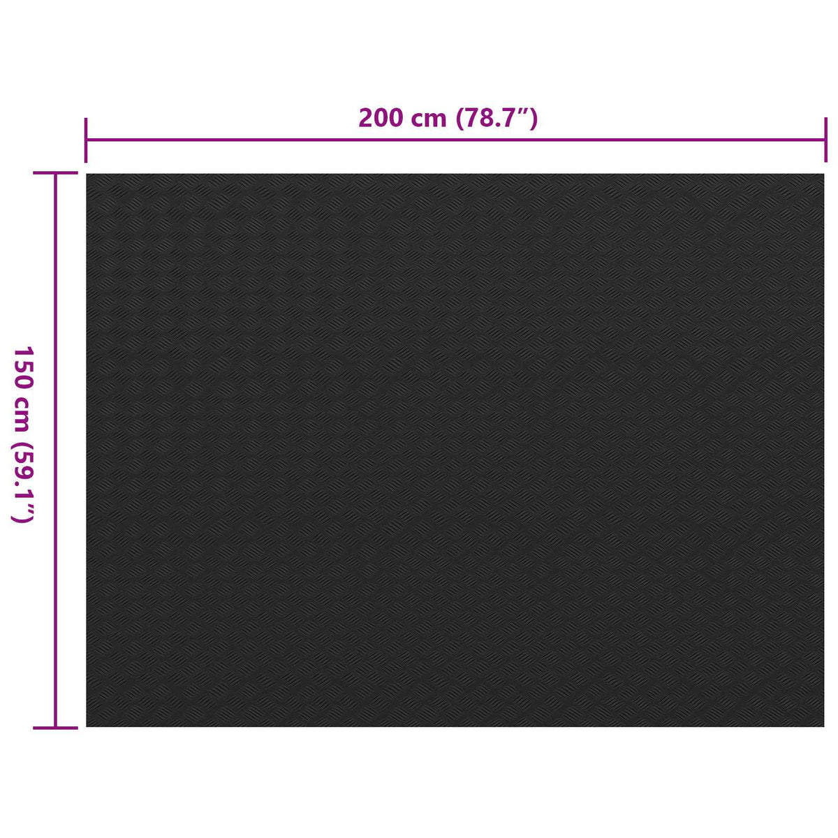 vidaXL Floor Mat Black 1.5 x 2 m Rubber