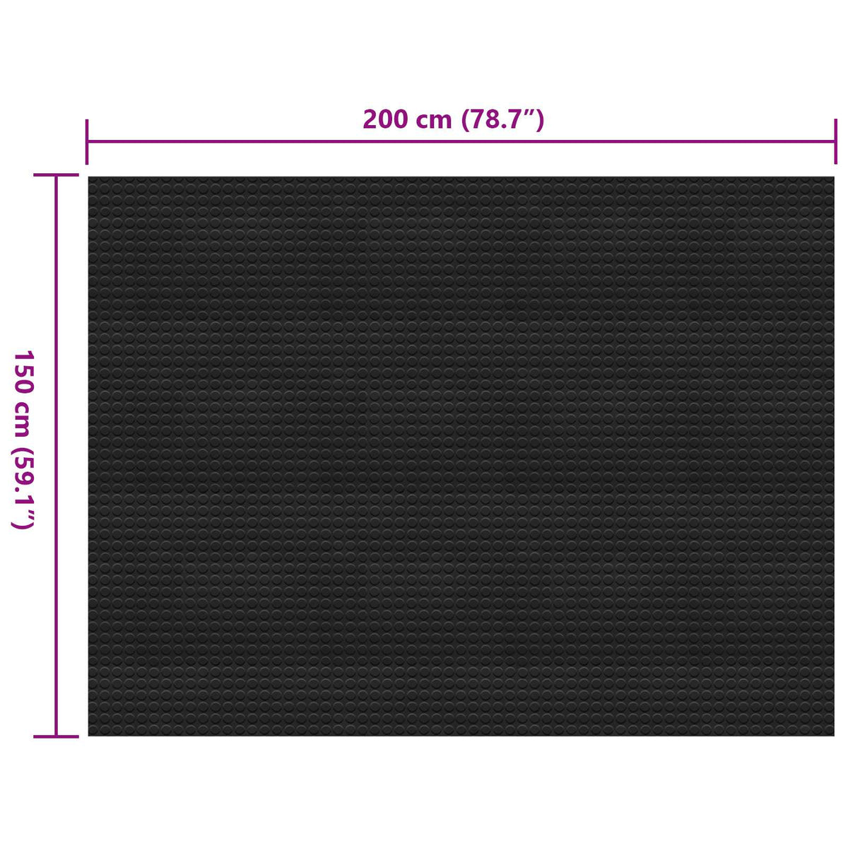 vidaXL Floor Mat Black 1.5 x 2 m Rubber